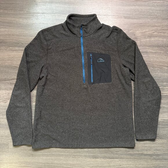 L.L. Bean Men's North Ridge 1/4 Zip Fleece Pullover - Grey - Picture 1 of 6